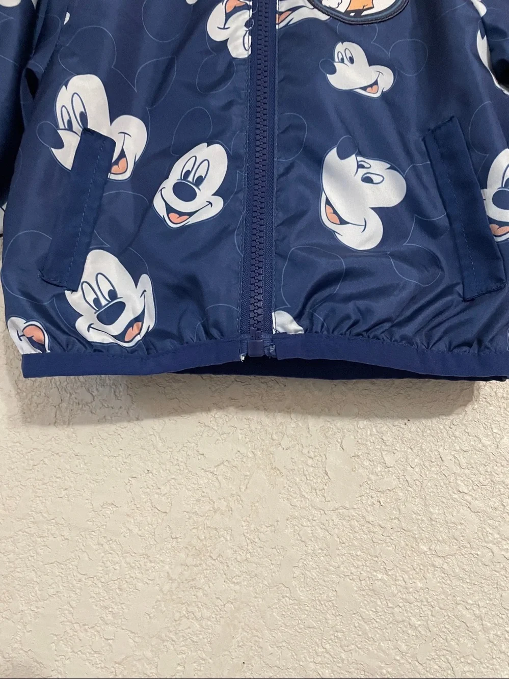 Disney Navy Blue Mickey Face Hoodie Jacket 12 Month Boy